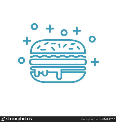 Icon, burger, hamburger, vector, template, line