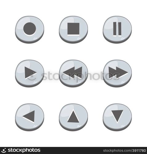 icon button set theme vector art illustration. icon button set