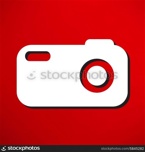 Icon Camera on white long shadow