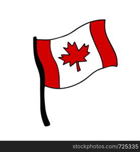 Icon Canada Flag. Cartoon vector illustration art. Icon Canada Flag. Cartoon vector illustration