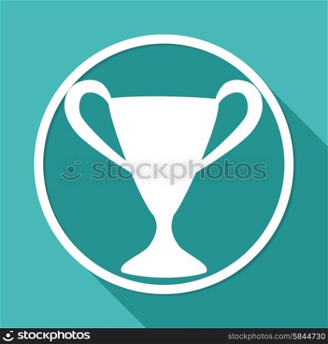Icon Champions Cup on white circle with a long shadow