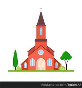 icon church. For web design and application interface, for religion architecture design. Vector illustration flat style. icon church. For web design