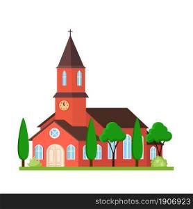icon church. For web design and application interface, for religion architecture design. Vector illustration flat style. icon church. For web design