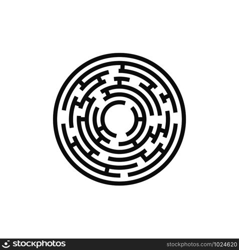 icon circle maze on white background, vector illustration. icon circle maze on white background, vector