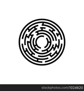 icon circle maze on white background, vector illustration. icon circle maze on white background, vector