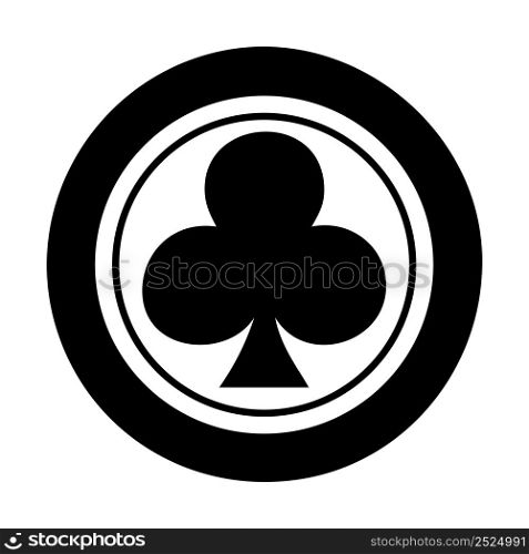 Icon Clubs shape. Gambling symbol, object. Vector illustration isolated. Icon Clubs shape. Gambling symbol, object. Vector illustration