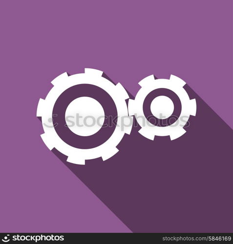 Icon Cogs with a long shadow