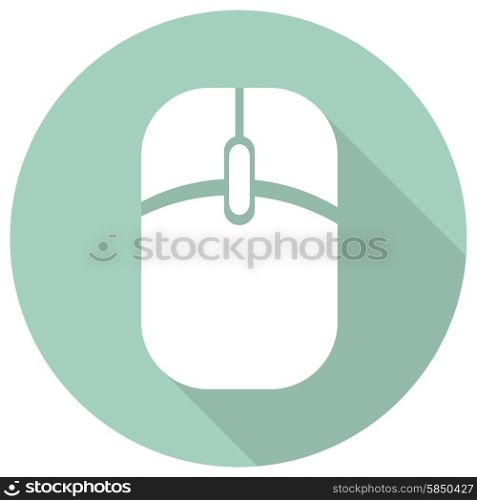 Icon Computer mouse with a long shadow