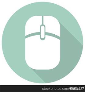 Icon Computer mouse with a long shadow