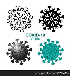 Icon Covid-19 Sign & Symbol, vector Illustration, Logo Design, World Health Organization WHO introduced new official name for Coronavirus disease named COVID-19.