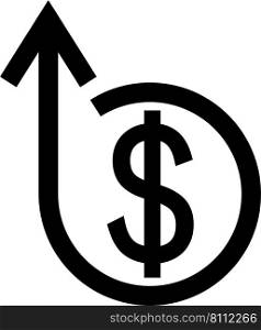 Icon crisis development flourishing, dollar sign arrow up  down, business