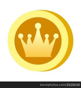 Icon Crown shape. Gambling symbol, object. Vector illustration isolated. Icon Crown shape. Gambling symbol, object. Vector illustration