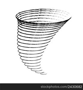 Icon cyclone tornadoes in the linear flat style. vector illustration