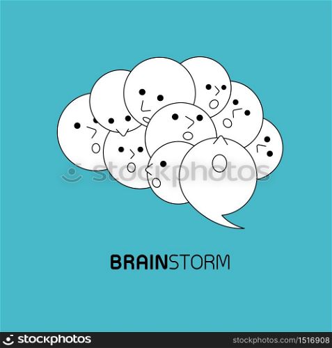 Icon design. Brain storming concept. Vector illustration isolated on blue background.