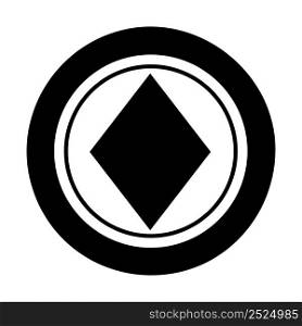 Icon Diamond shape. Gambling symbol, object. Vector illustration isolated. Icon Diamond shape. Gambling symbol, object. Vector illustration