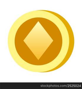 Icon Diamond shape. Gambling symbol, object. Vector illustration isolated. Icon Diamond shape. Gambling symbol, object. Vector illustration