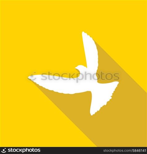 Icon Dove of Peace with a long shadow