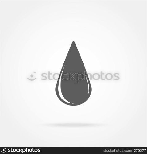 Icon drop of oil on a white background with shadow