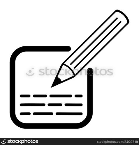 Icon edit write text, entry with pencil square box.