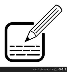 Icon edit write text, entry with pencil square box.
