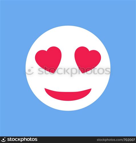 Icon emoticon love in flat design. Love emoticon. Eps10. Icon emoticon love in flat design. Love emoticon