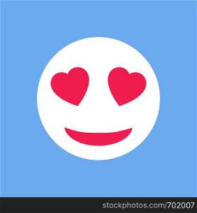 Icon emoticon love in flat design. Love emoticon. Eps10. Icon emoticon love in flat design. Love emoticon