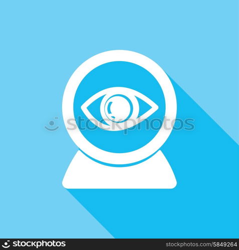 Icon eye with a long shadow