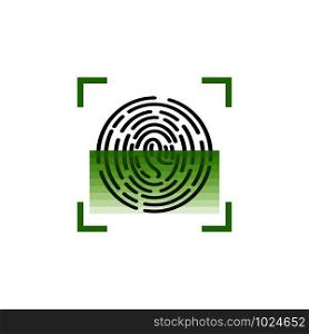 icon fingerprint scanner, identification system in flat, vector. fingerprint scanner, identification system in flat, vector