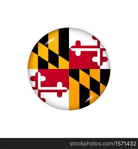 Icon flag of Maryland . Round glossy flag. Vector illustration. EPS 10. Glossy flag icon ofMaryland