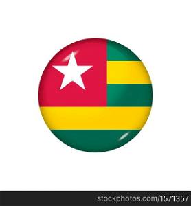 Icon flag of Togo . Round glossy flag. Vector illustration. EPS 10. Glossy flag icon ofTogo