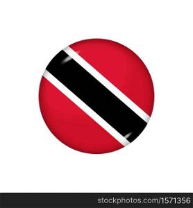 Icon flag of Trinidad and Tobago . Round glossy flag. Vector illustration. EPS 10. Glossy flag icon ofTrinidad and Tobago