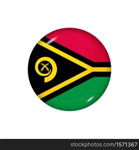 Icon flag of Vanuatu . Round glossy flag. Vector illustration. EPS 10. Glossy flag icon ofVanuatu