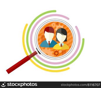 Icon flat style concept target audience. Business marketing, infographic information, social chart, data market, development and research infograph illustration. Target audience vector concept