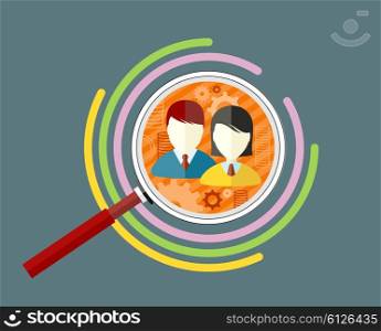 Icon flat style concept target audience. Business marketing, infographic information, social chart, data market, development and research infograph illustration. Target audience vector