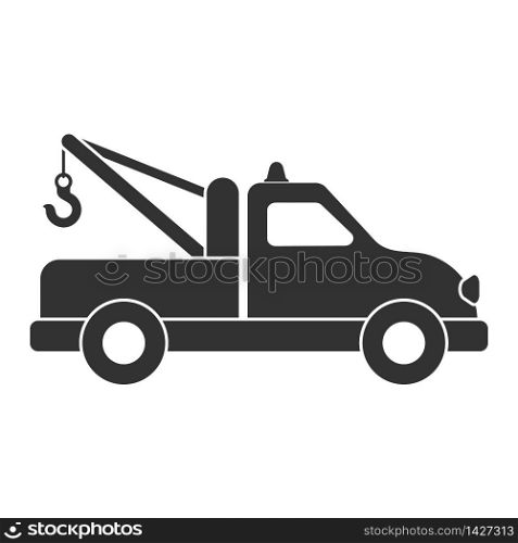 Icon for tow truck or technical assistance. Vector illustration isolated on a white background