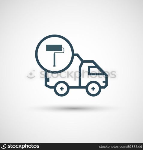 Icon for vehicle delivery services and goods.. Icon for vehicle delivery services and goods