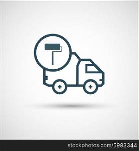 Icon for vehicle delivery services and goods.. Icon for vehicle delivery services and goods