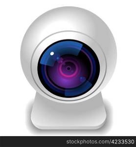 Icon for webcam. White background. Vector illustration.