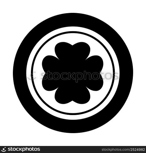 Icon Four leaf clover shape. Gambling symbol, object. Vector illustration isolated. Icon Four leaf clover shape. Gambling symbol, object. Vector illustration