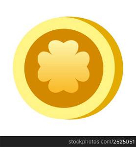 Icon Four leaf clover shape. Gambling symbol, object. Vector illustration isolated. Icon Four leaf clover shape. Gambling symbol, object. Vector illustration