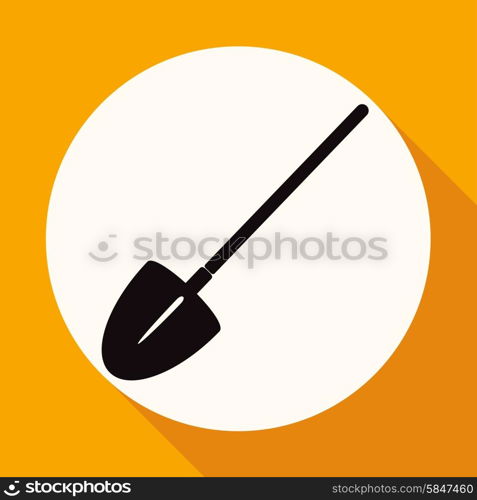 Icon Garden tools on white circle with a long shadow