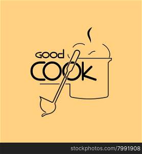 Icon good cook, a good cook logo, emblem of the line chef.