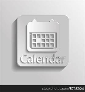 Icon gray calendar with shadow