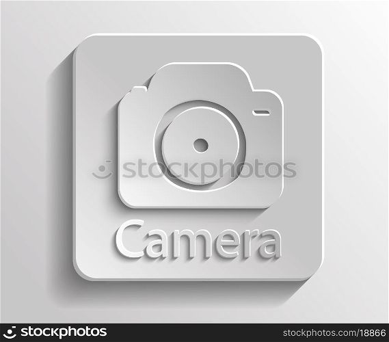 Icon gray camera with shadow