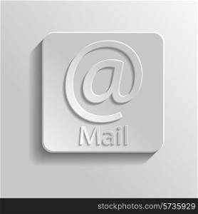 Icon gray mail with shadow