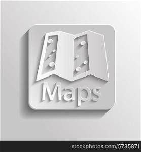 Icon gray map with shadow