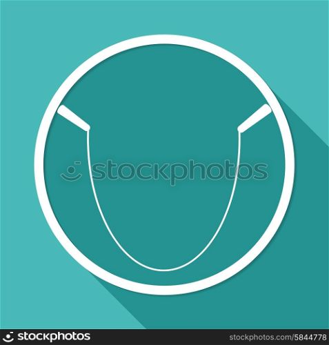 Icon gym rope on white circle with a long shadow
