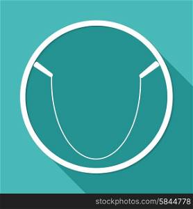 Icon gym rope on white circle with a long shadow