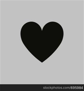 Icon heart in a flat style on gray background