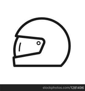 Icon helmet, an empty outline. Simple flat design for websites and apps